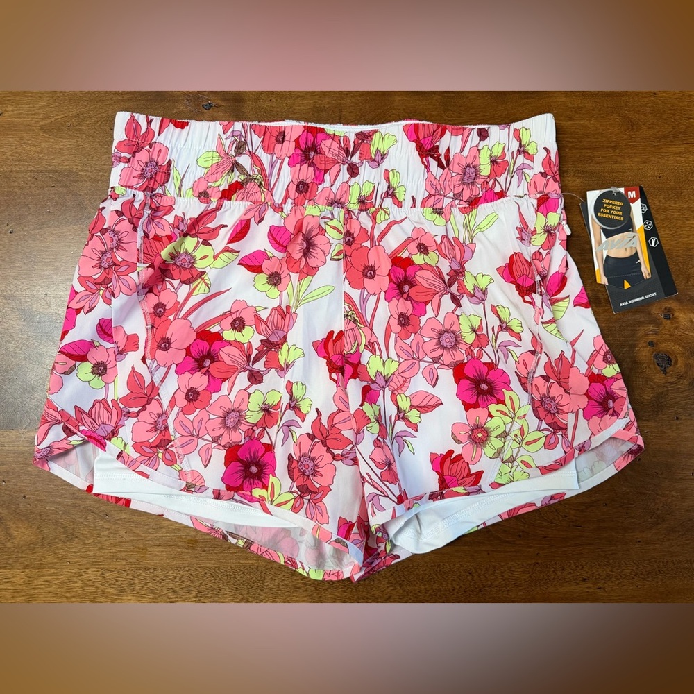 Avia Pink Floral Women's Running Shorts